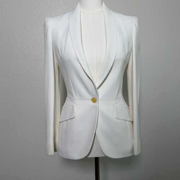 Alexander McQueen Jackets & Blazers - Alexander McQueen White/ Ivory Sculpted Tailored Blazer IT 38